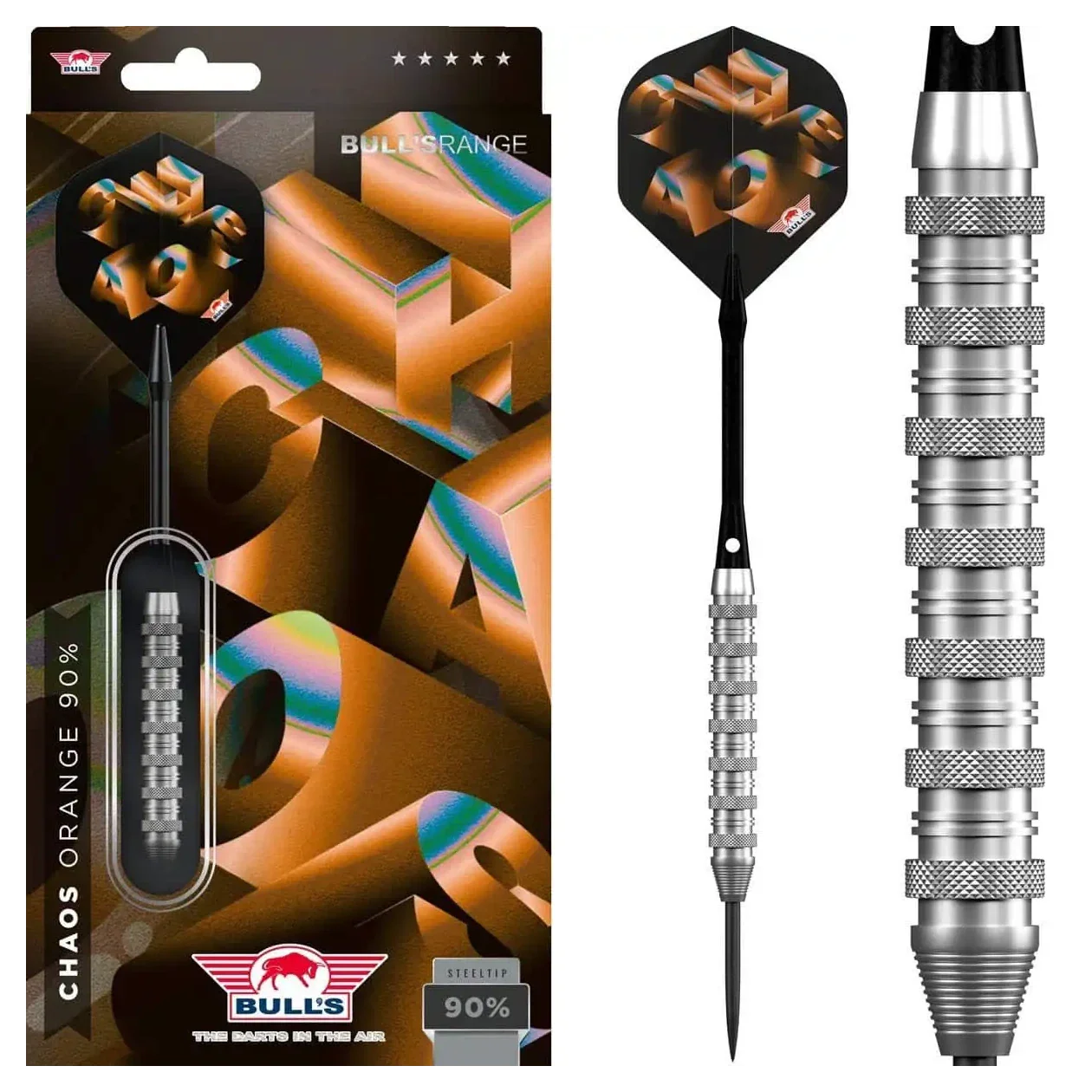 Bulls NL Chaos Orange 90% Tungsten Steel Tip Darts 23g - Image 5
