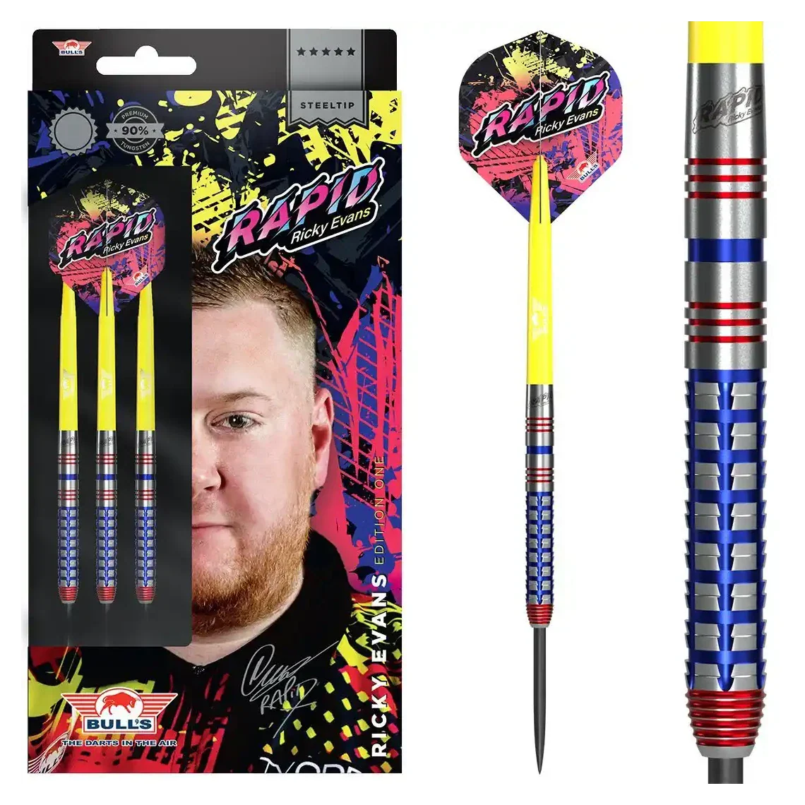 Bulls NL Ricky Evans Edition 1 90% Tungsten Steel Tip Darts 20g - Image 6