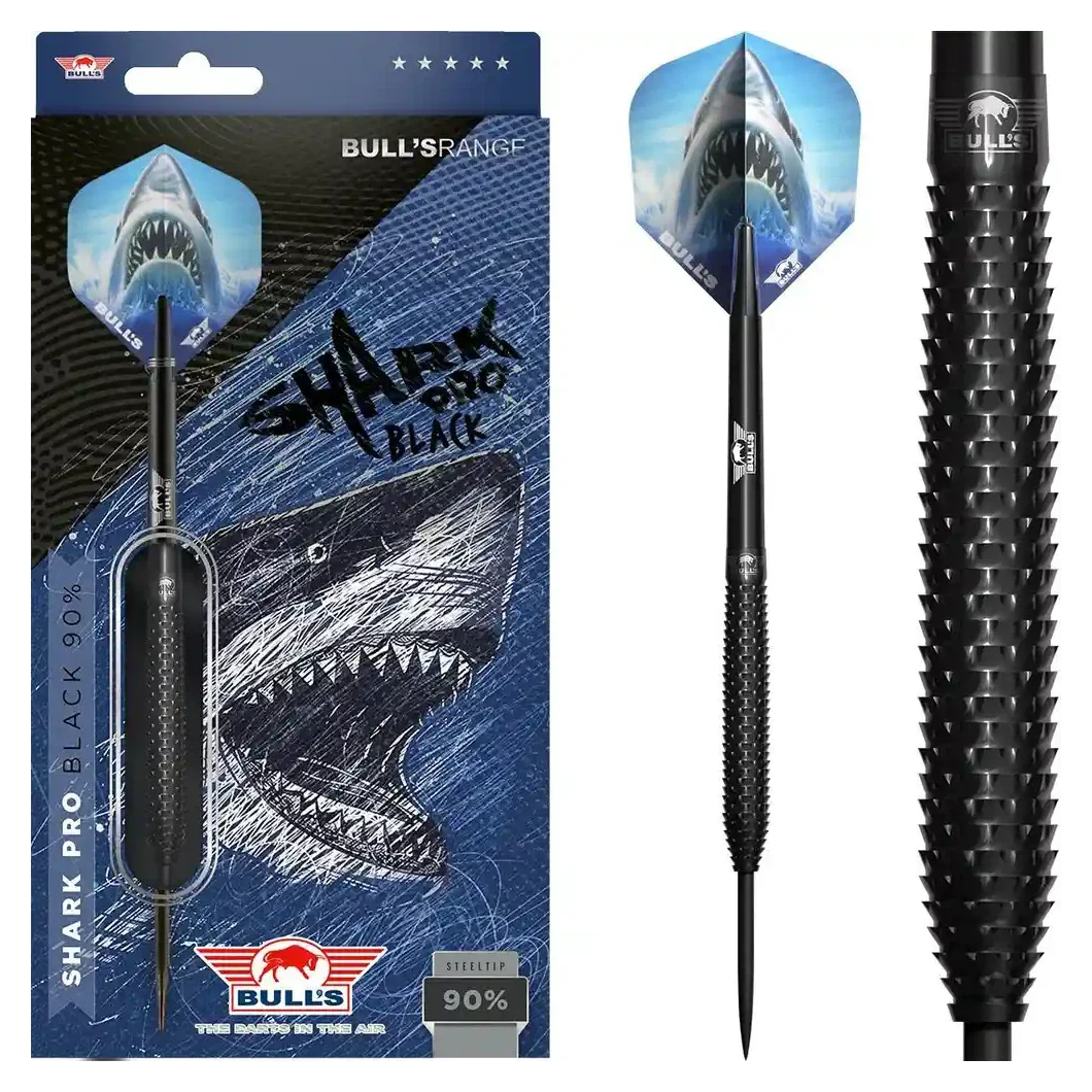 Bulls NL Shark Pro Black 90% Tungsten Steel Tip Darts - 24g - Image 5