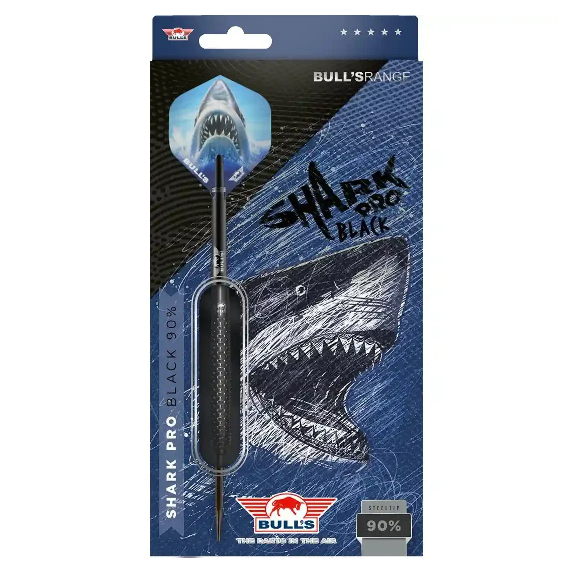 Bulls NL Shark Pro Black 90% Tungsten Steel Tip Darts - 24g - Image 6