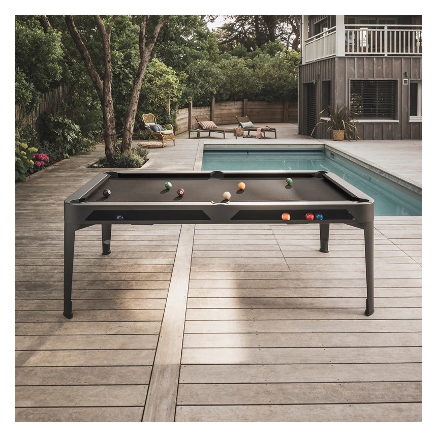 Cornilleau HYPHEN Outdoor Pool Table - Black Frame / Light Grey Cloth - Image 3