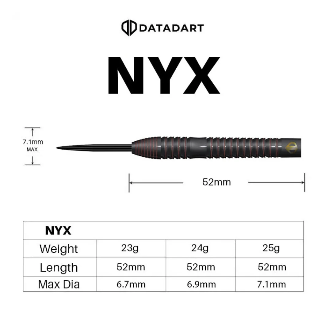Datadart Nyx 90% Tungsten Darts 23g - Image 3