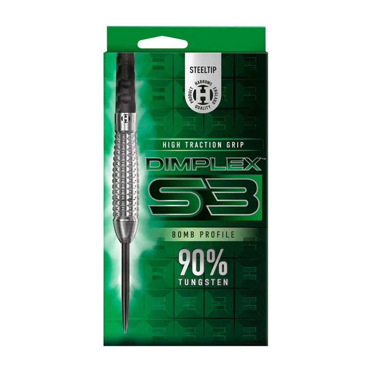 Harrows Dimplex S3 Bomb 90% Steel Tip Darts 24g - Image 4