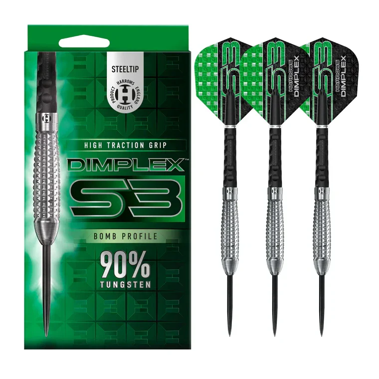 Harrows Dimplex S3 Bomb 90% Steel Tip Darts 24g - Image 6