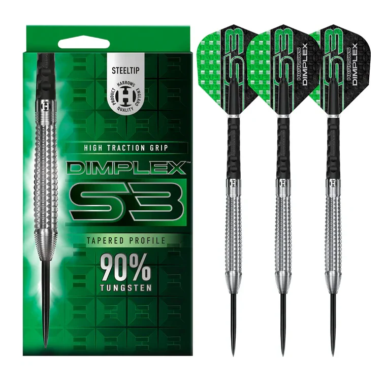 Harrows Dimplex S3 Tapered 90% Steel Darts 22g - Image 5