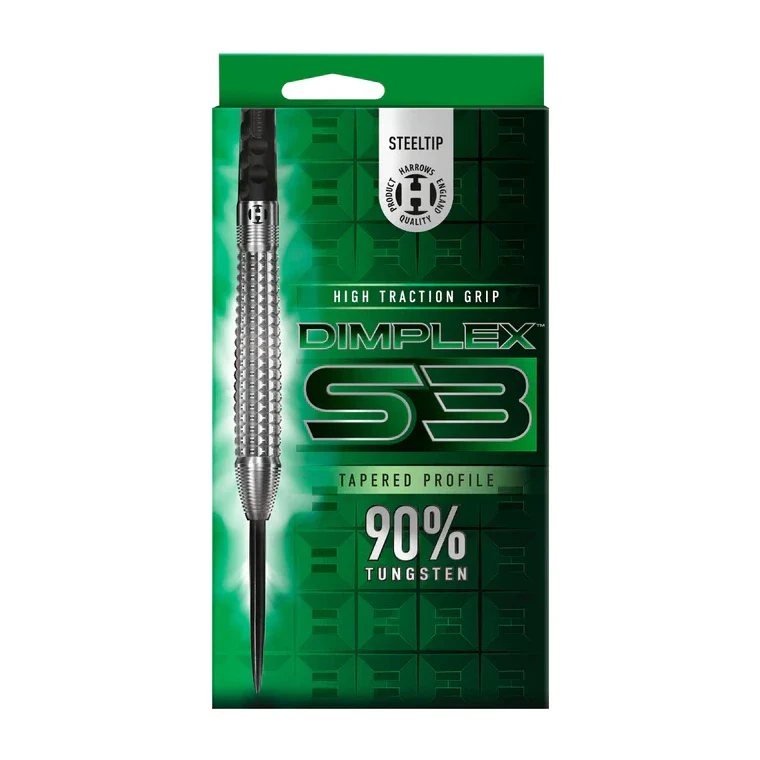 Harrows Dimplex S3 Tapered 90% Steel Darts 22g - Image 6