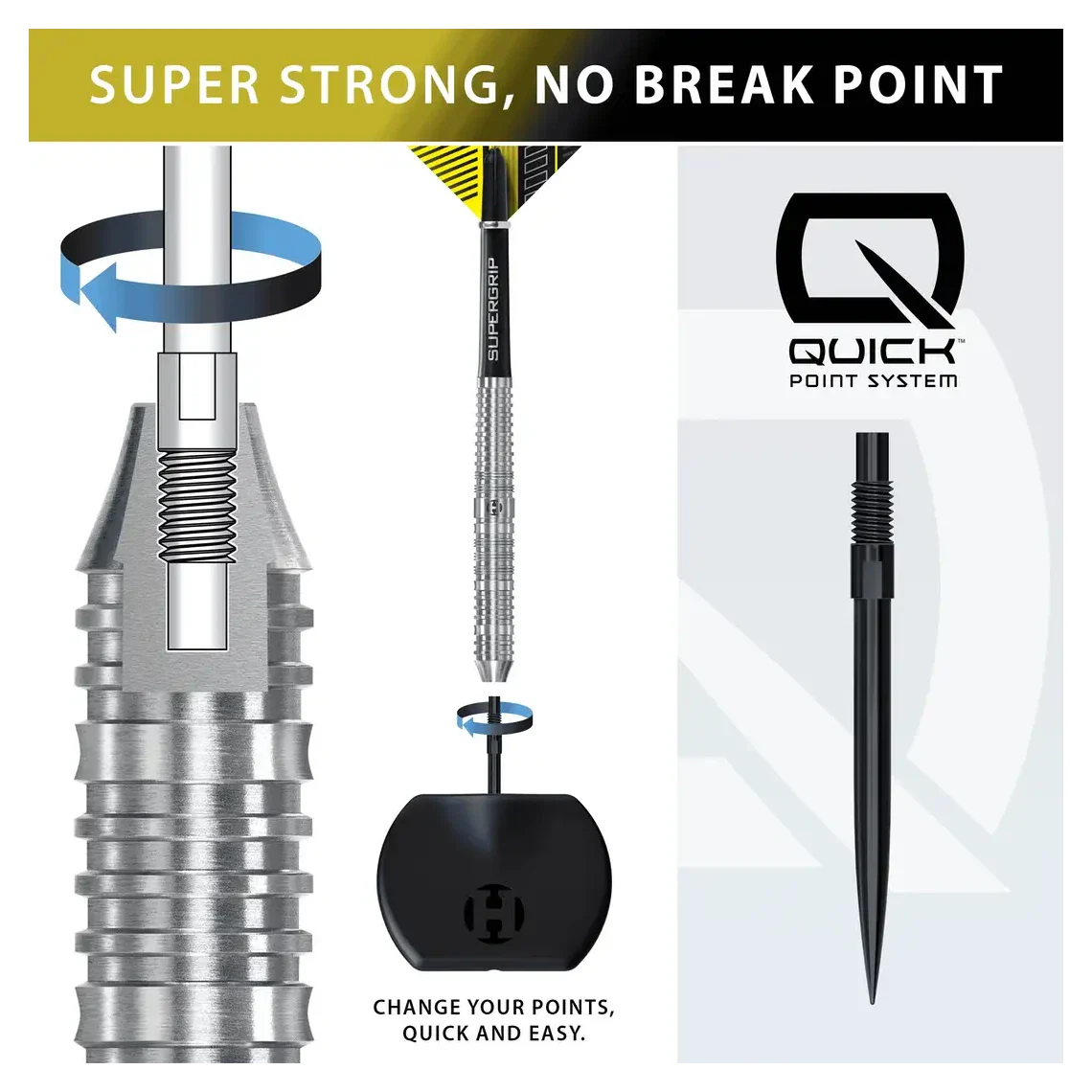 Harrows NX90 | Parallel | Quick Point | 90% Tungsten Steel Tip Darts | 24g - Image 3