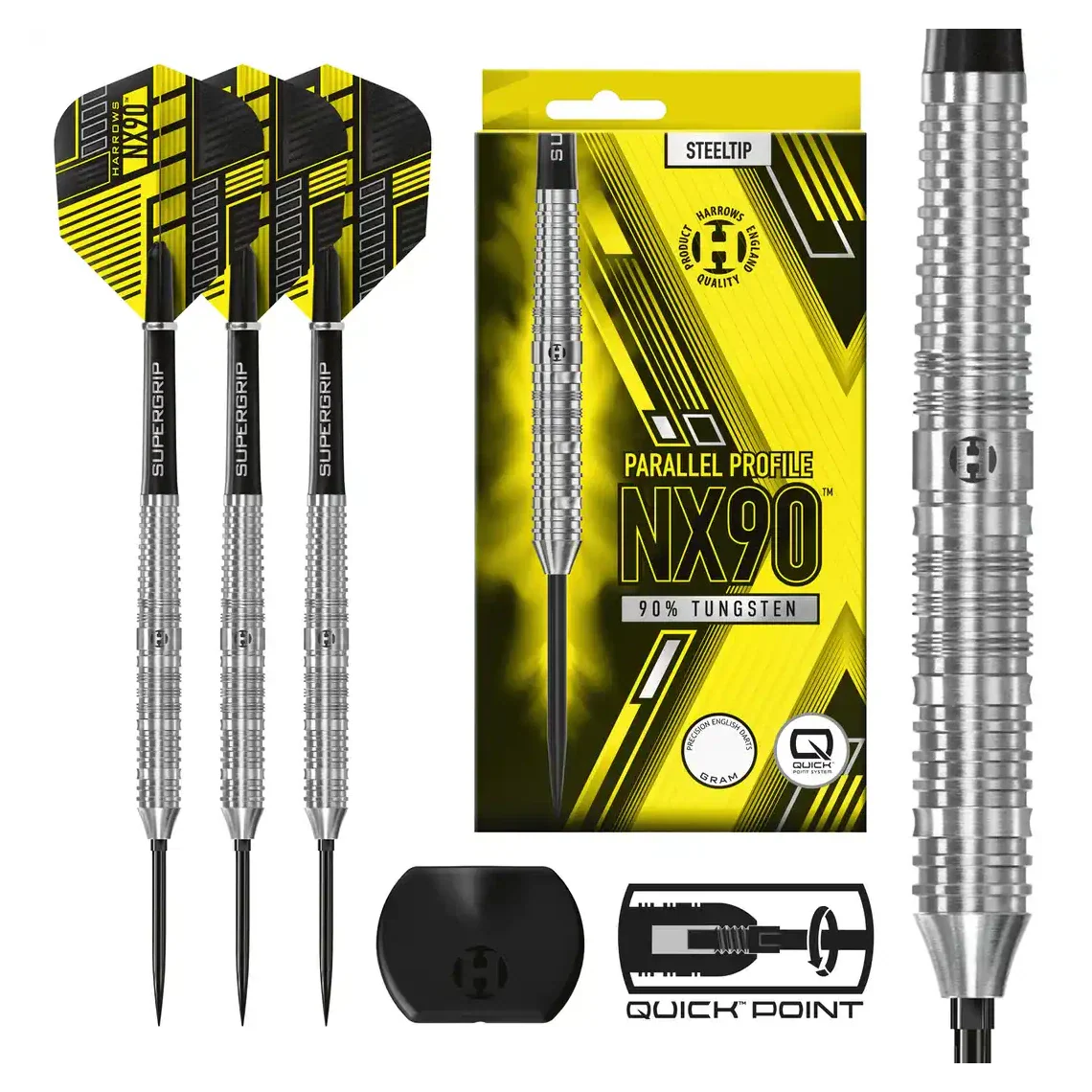 Harrows NX90 | Parallel | Quick Point | 90% Tungsten Steel Tip Darts | 24g - Image 4