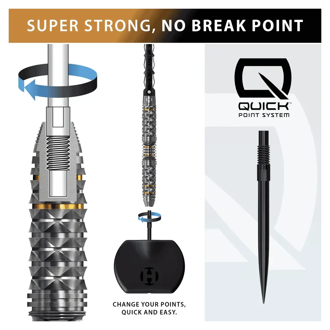 Harrows Opus | Quick Point | 90% Tungsten Steel Tip Darts | 23g - Image 3