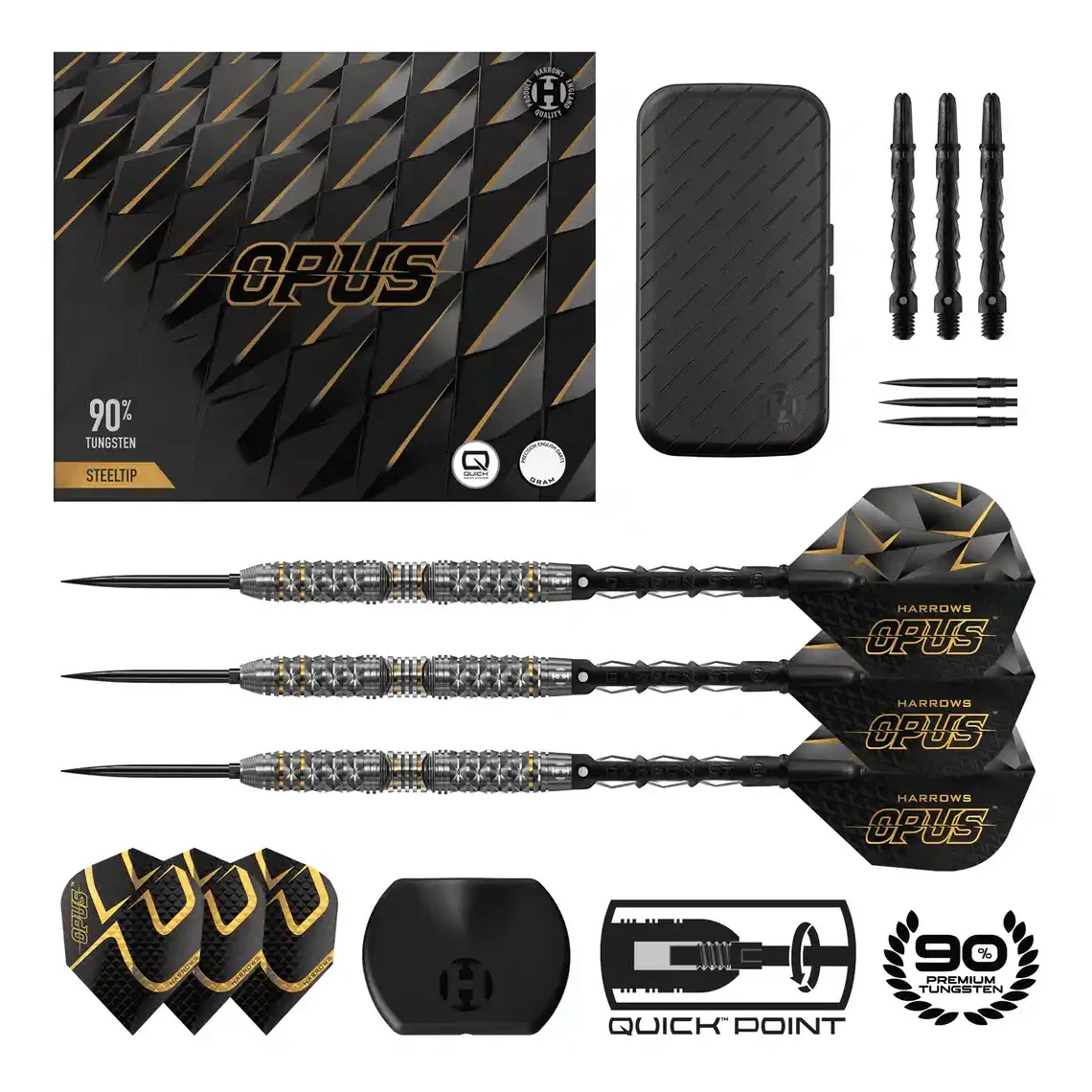 Harrows Opus | Quick Point | 90% Tungsten Steel Tip Darts | 23g - Image 4