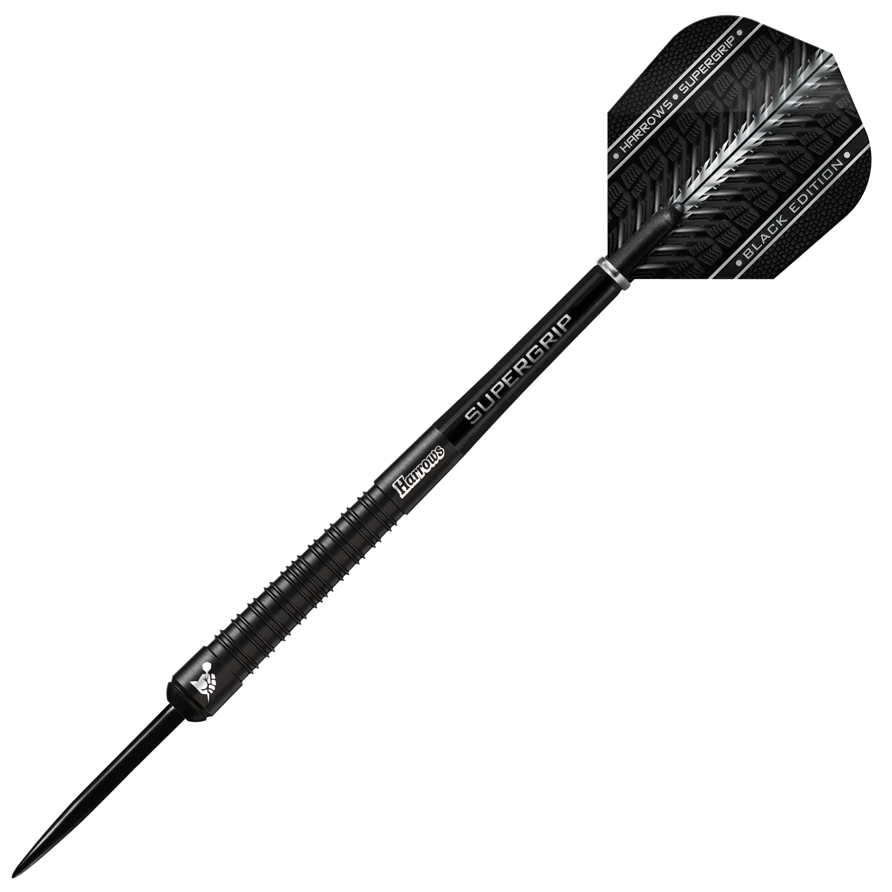 Harrows SUPERGRIP Black Edition 90% Tungsten Steel Tip Darts 22g - Image 2