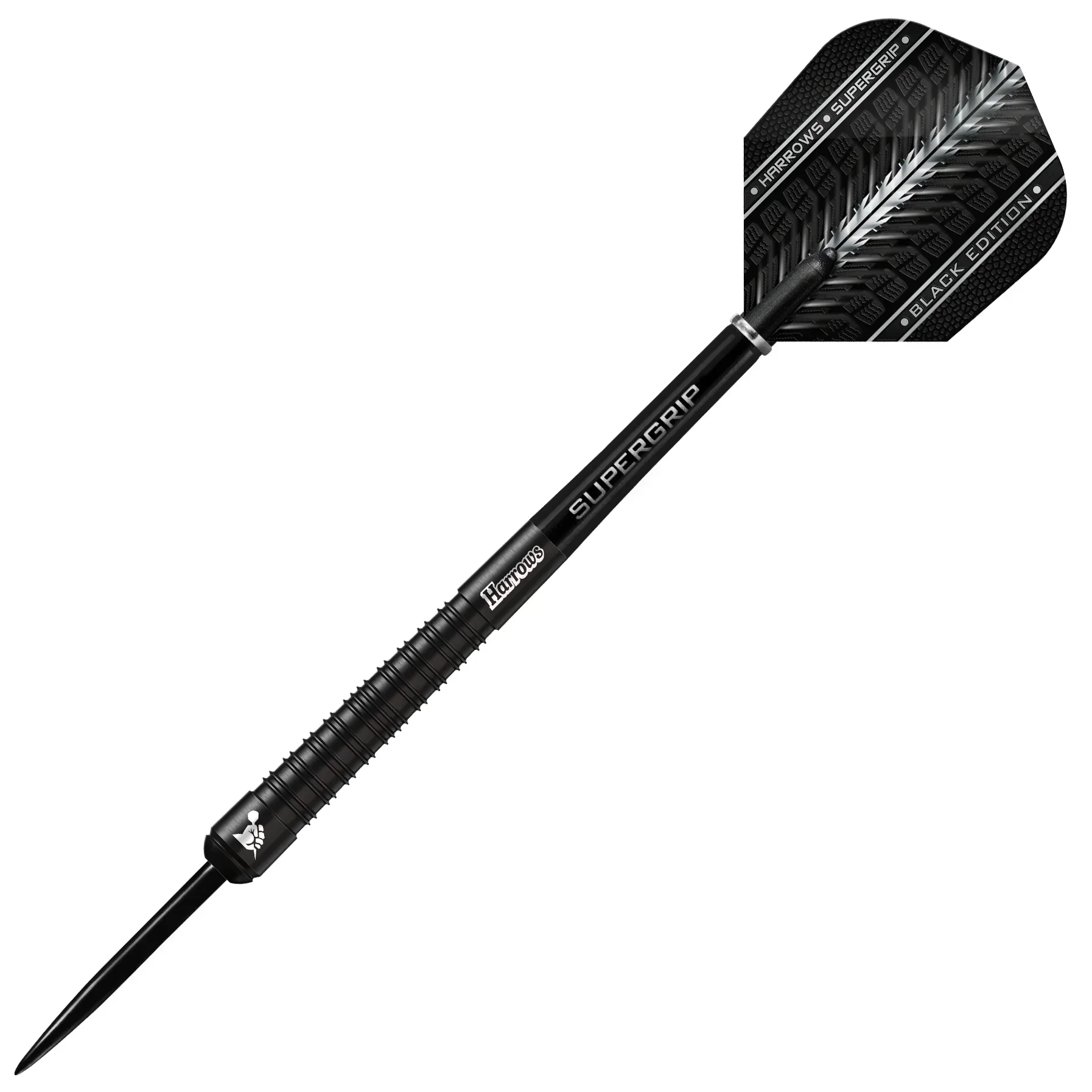 Harrows SUPERGRIP Black Edition 90% Tungsten Steel Tip Darts 28g - Image 2