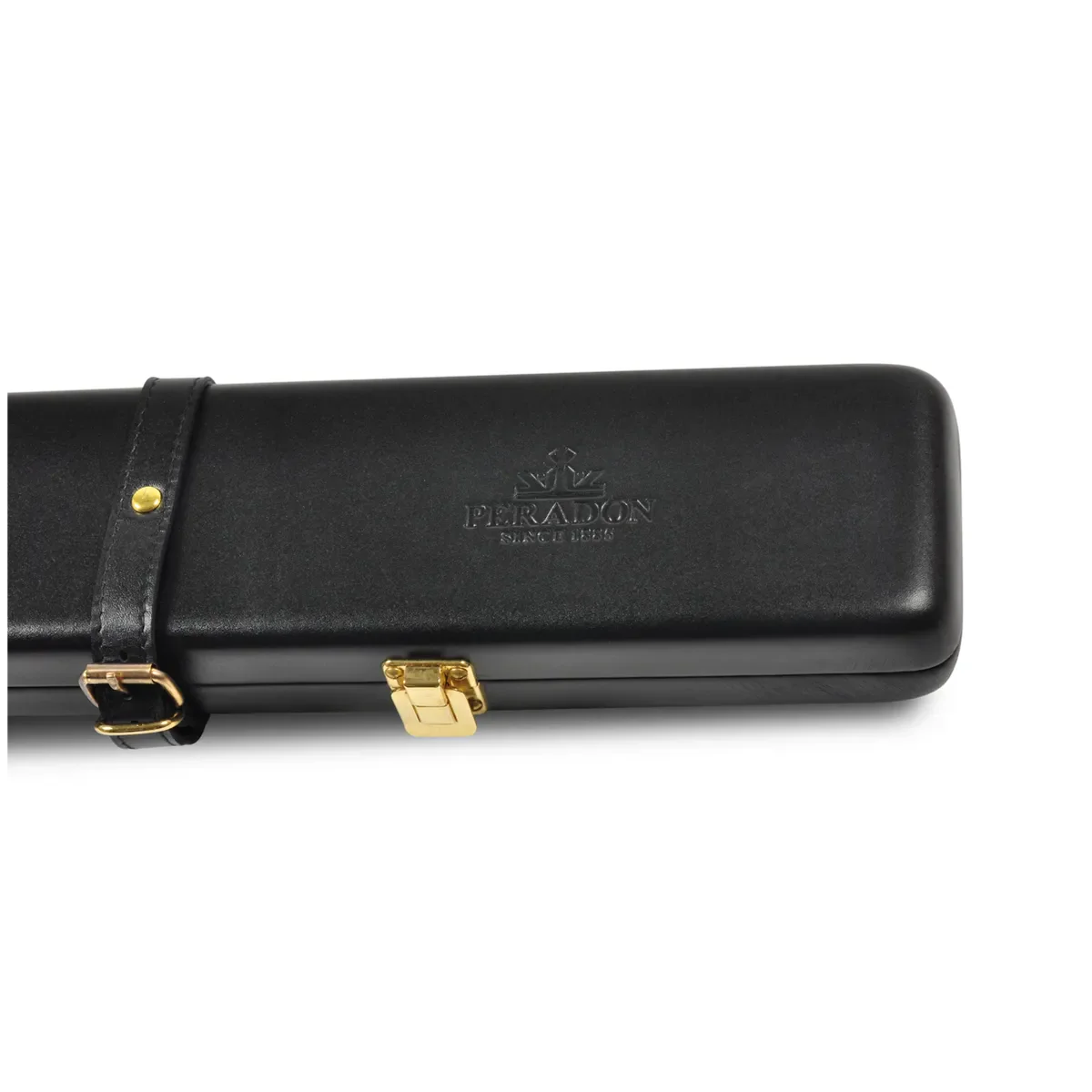 Peradon 2 Piece Black Leather Cue Case for Snooker and Pool Cues - Image 3