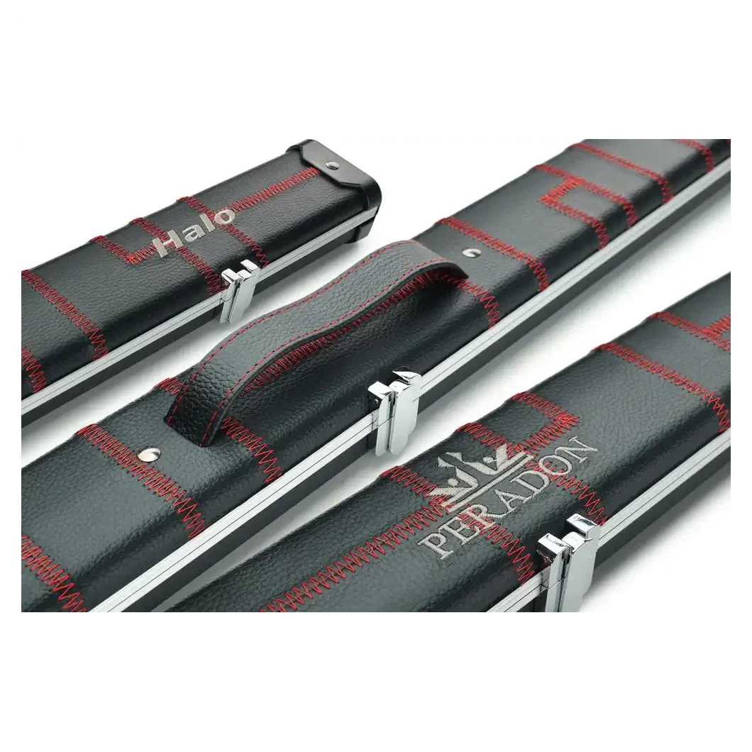 Peradon Halo Black Patch Red Stitch ¾ Snooker Cue Case - Image 14