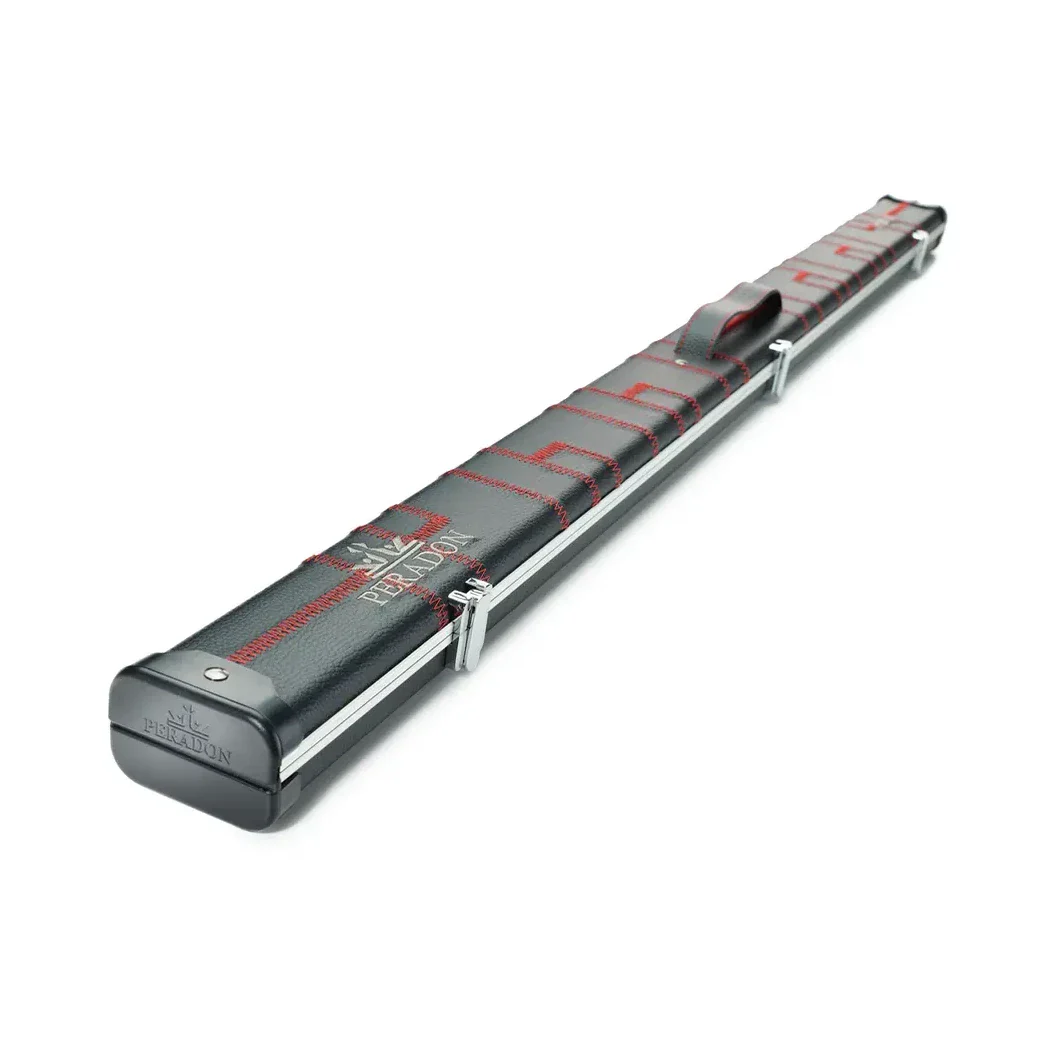 Peradon Halo Black Patch Red Stitch ¾ Snooker Cue Case - Image 3