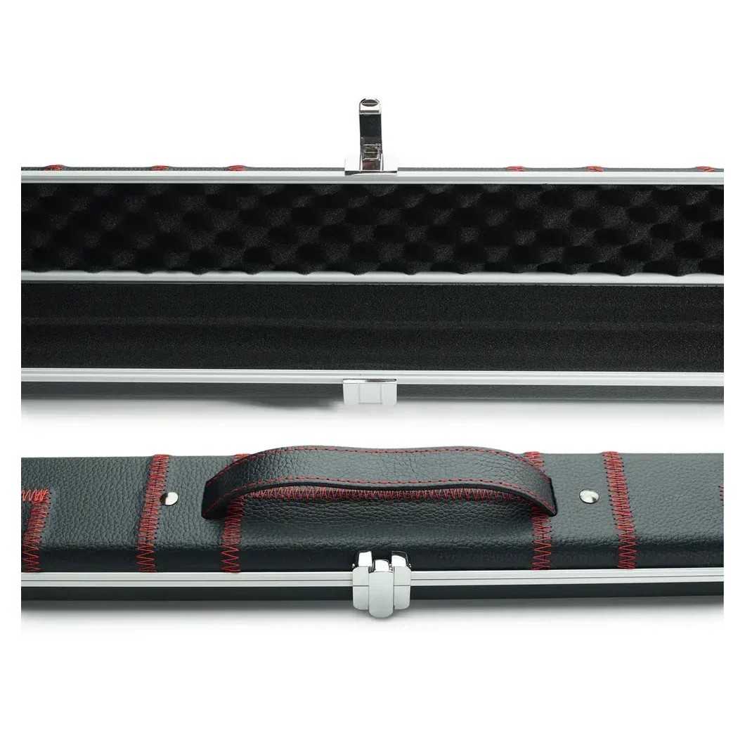 Peradon Halo Black Patch Red Stitch ¾ Snooker Cue Case - Image 9