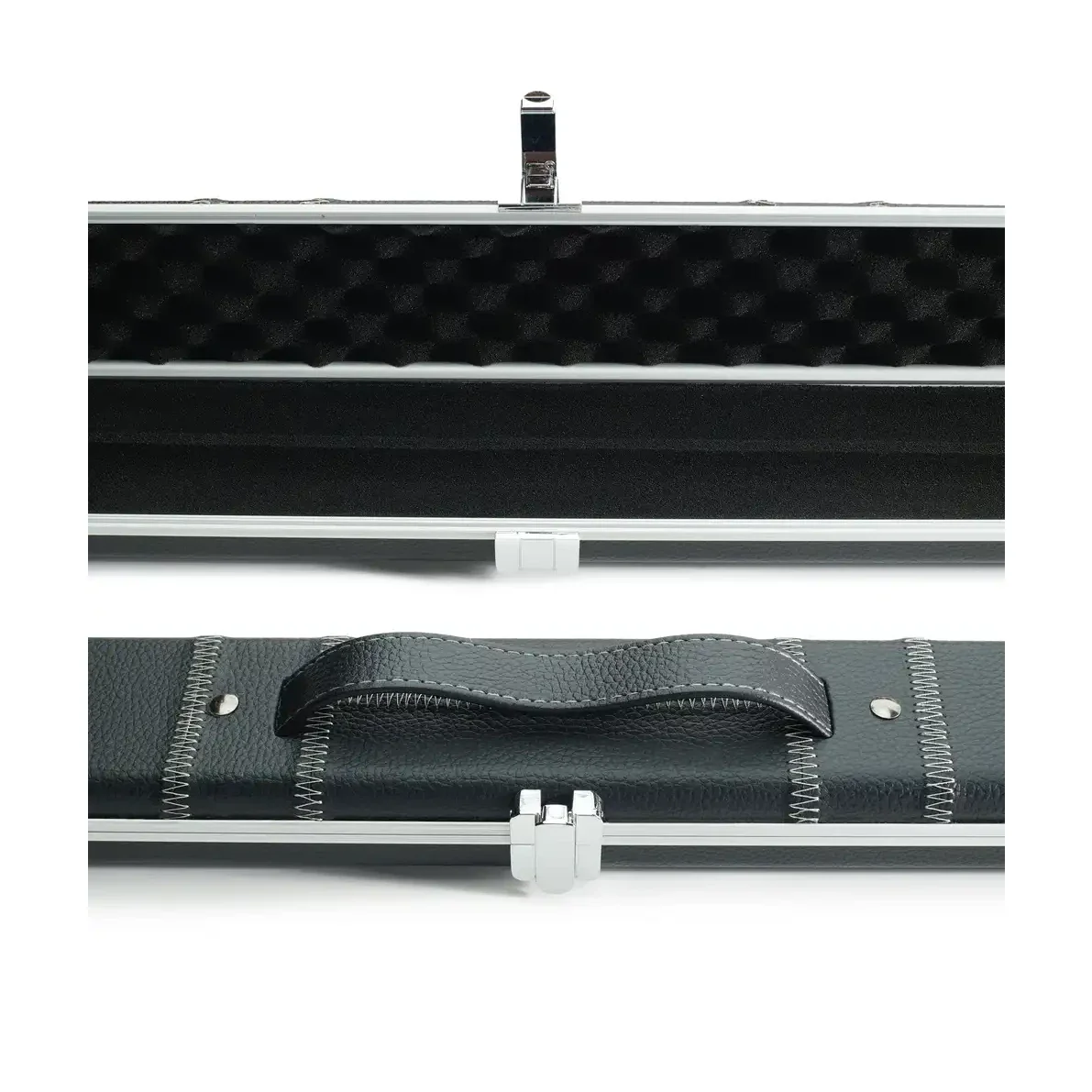 Peradon Halo Black Patch Silver Stitch ¾ Snooker Cue Case - Image 8