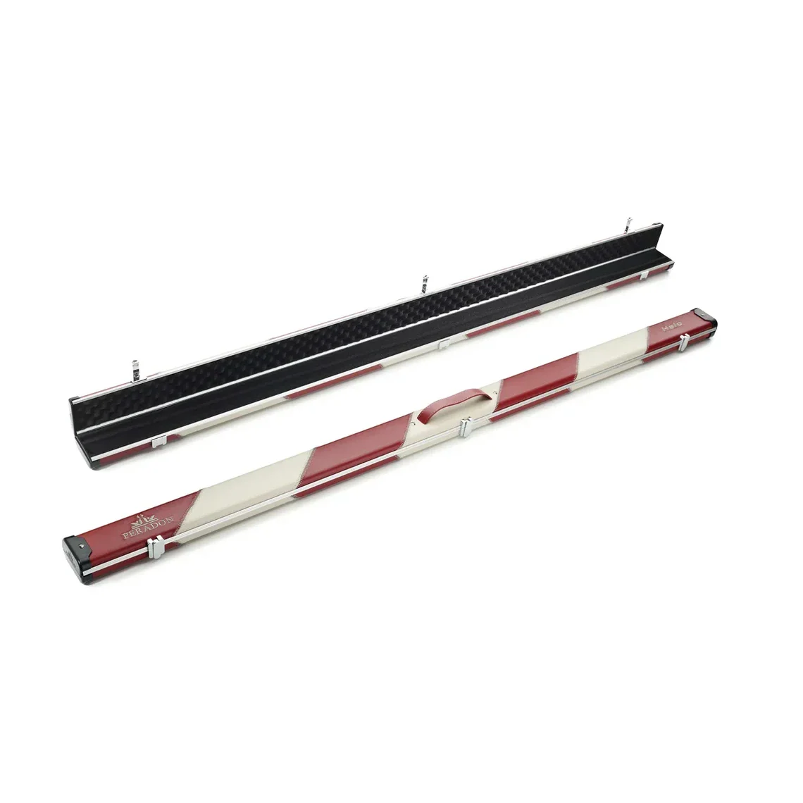 Peradon Halo Red & Cream Stripe 1 Piece Wide Snooker Cue Case - Image 5