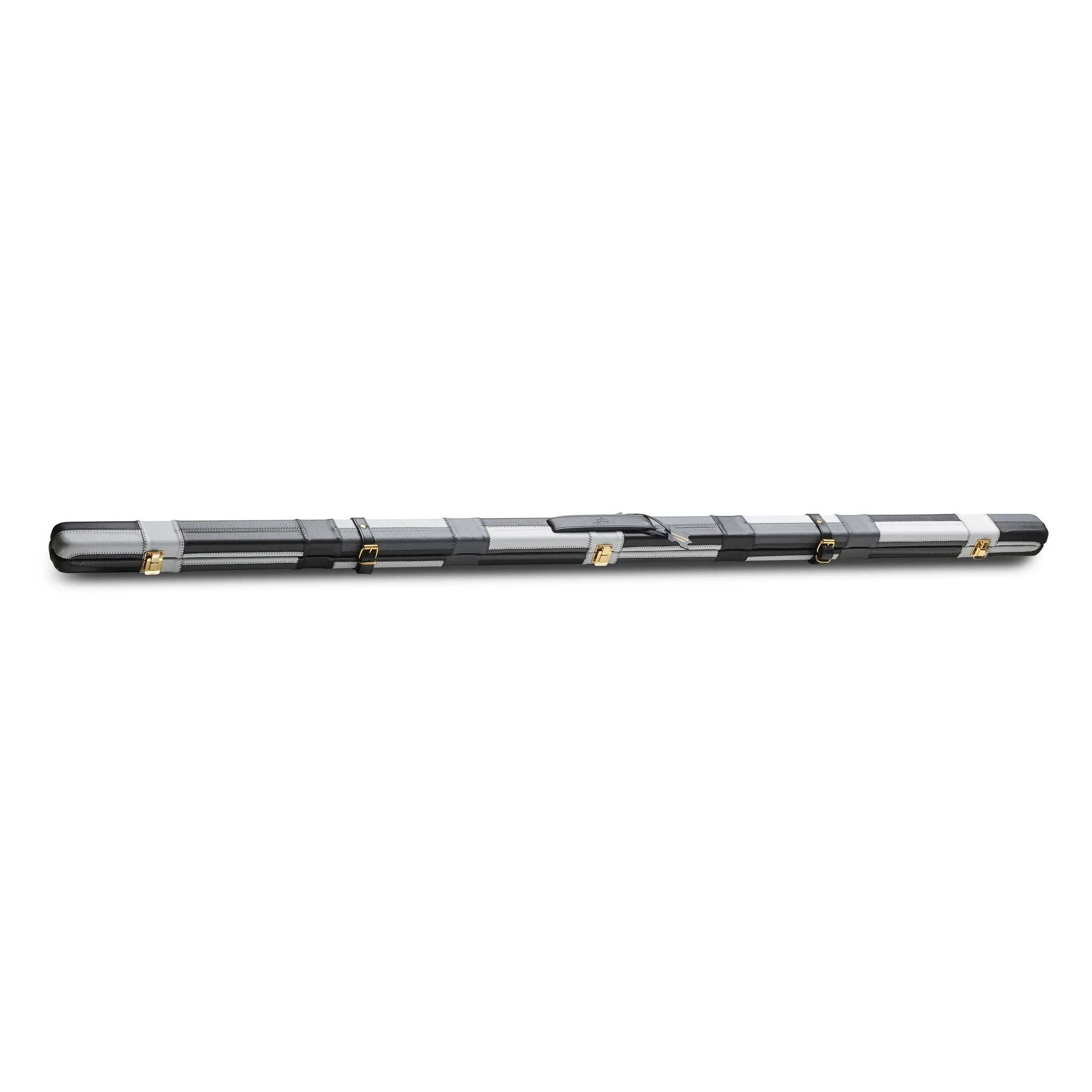 Peradon Thin Black Grey Block Leather Snooker Cue Case for 1 Piece Cues