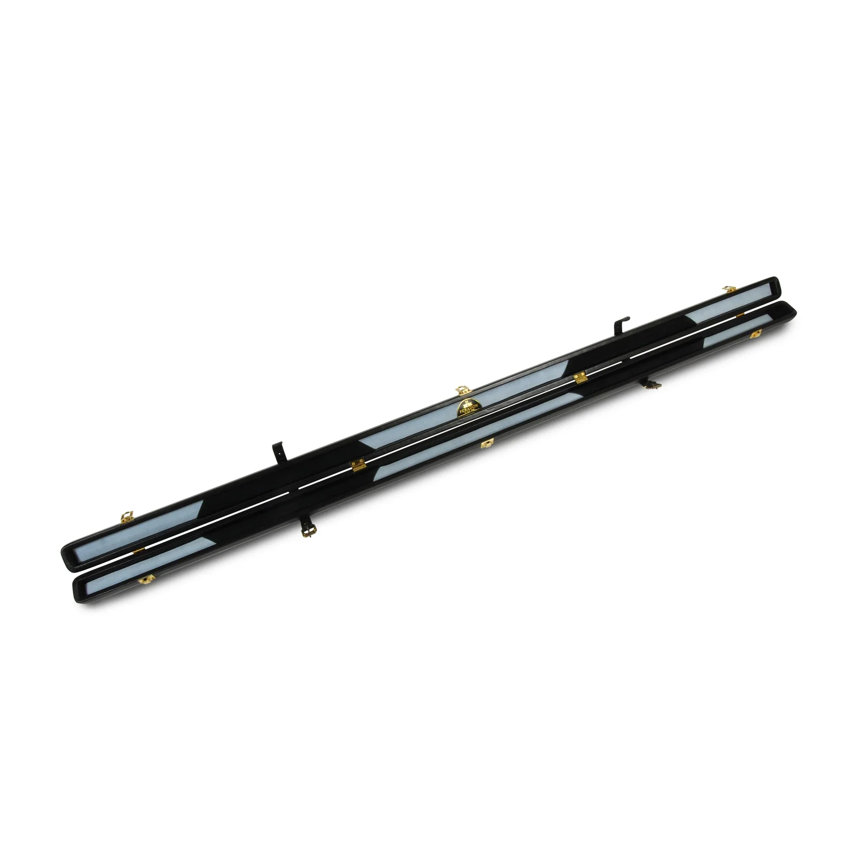 Peradon Thin Black Grey Block Leather Snooker Cue Case for 1 Piece Cues - Image 2