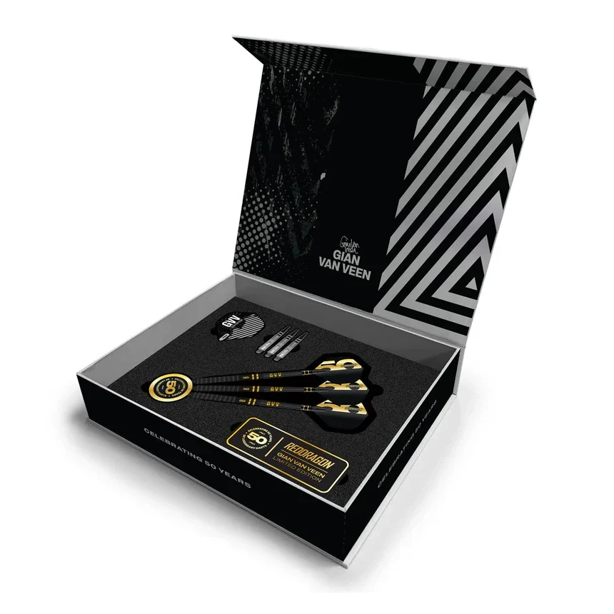 Red Dragon Gian Van Veen 50 Years Player Edition 90% Tungsten Steel Tip Darts 21 grams - Image 2
