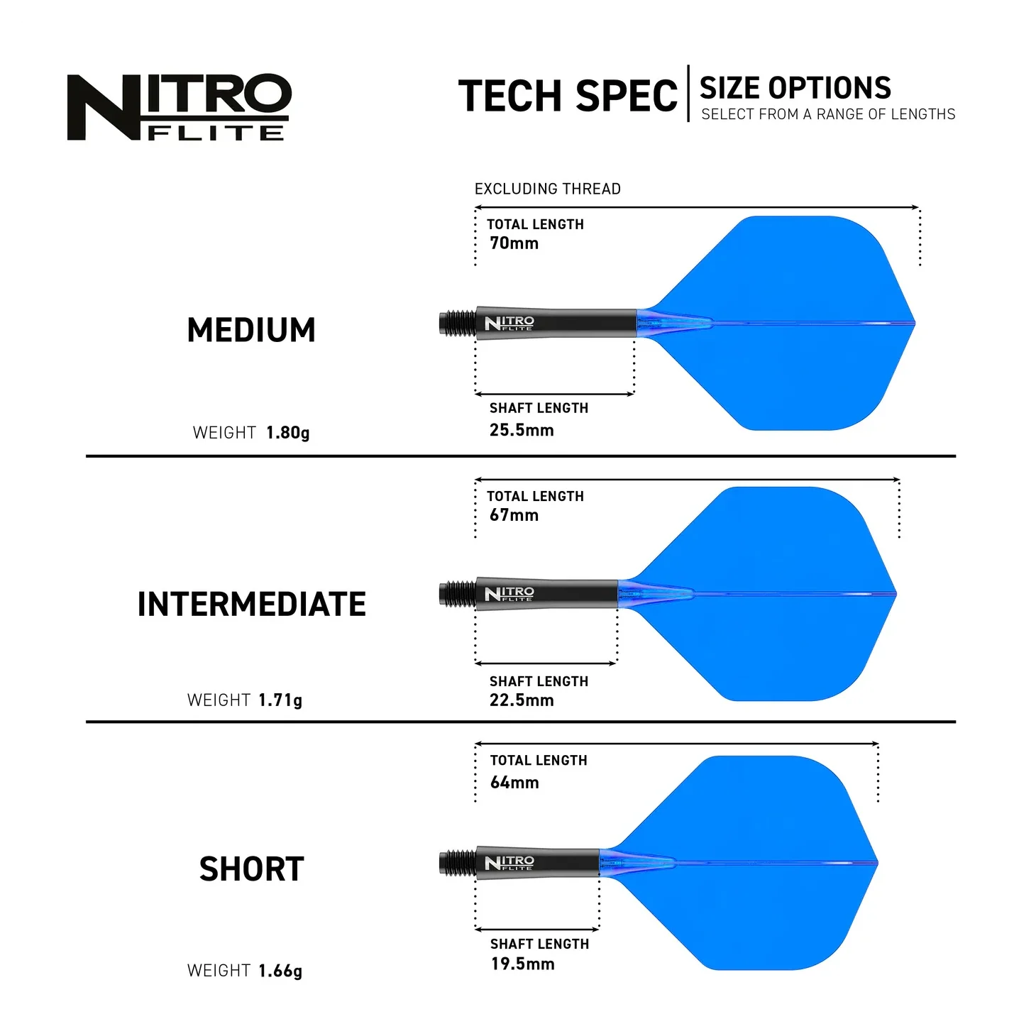 Red Dragon Nitro Flite - Integrated Flight & Shaft Black & Blue Inter #2 - Image 3