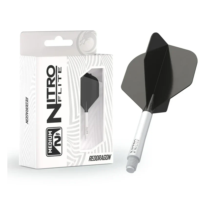 Red Dragon Nitro Flite - Integrated Flight & Shaft White & Black Med #2