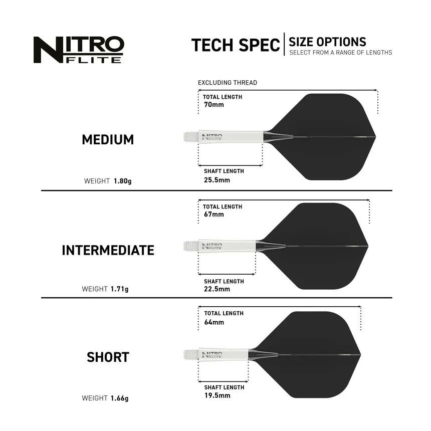 Red Dragon Nitro Flite - Integrated Flight & Shaft White & Black Inter #2 - Image 3