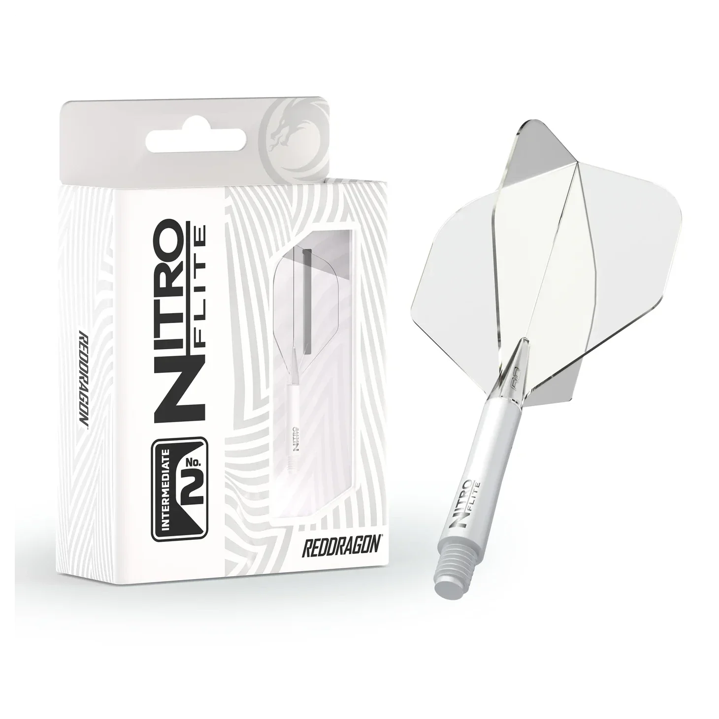 Red Dragon Nitro Flite - Integrated Flight & Shaft White & Clear Inter #2