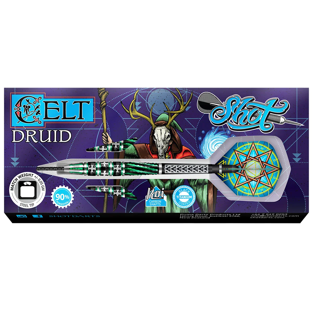 Shot Celt Druid 24g 90% Tungsten Steel Tip Darts - Image 4