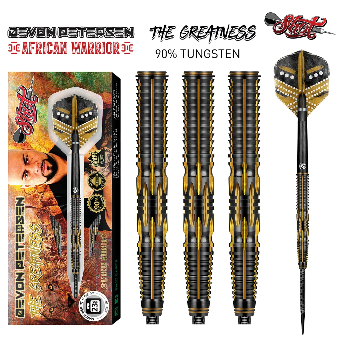 Shot Devon Petersen Greatness 24g 90% Tungsten Steel Tip Darts - Image 2