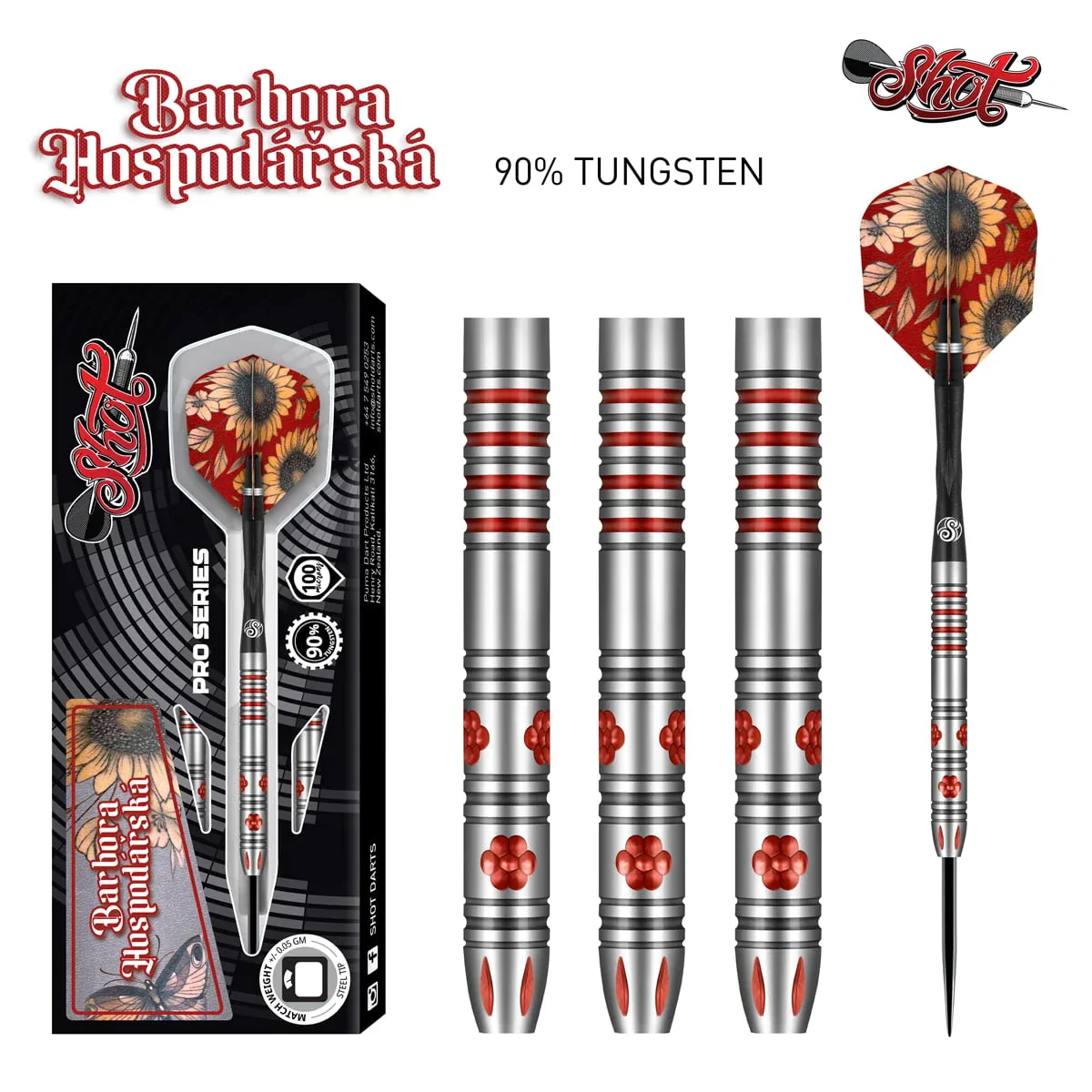 Shot Pro Series Barbora Hospodarska 23g Steel Tip Darts - Image 2