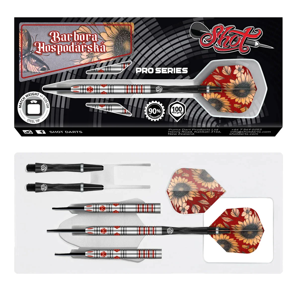 Shot Pro Series Barbora Hospodarska 23g Steel Tip Darts - Image 4
