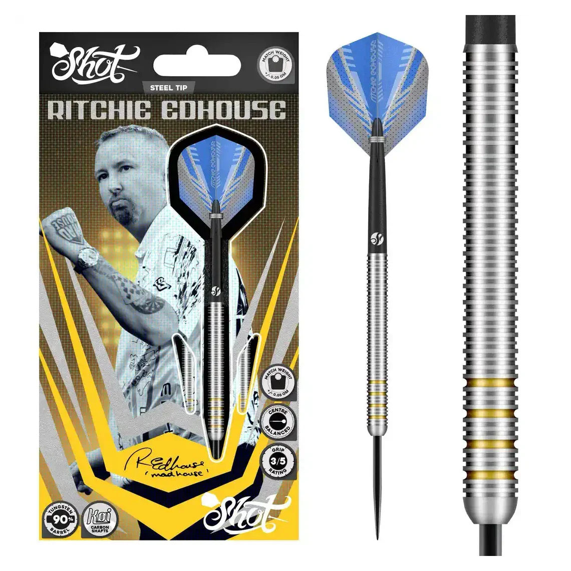 Shot Ritchie Edhouse Core 90% Tungsten Steel Tip Darts - 23g - Image 6