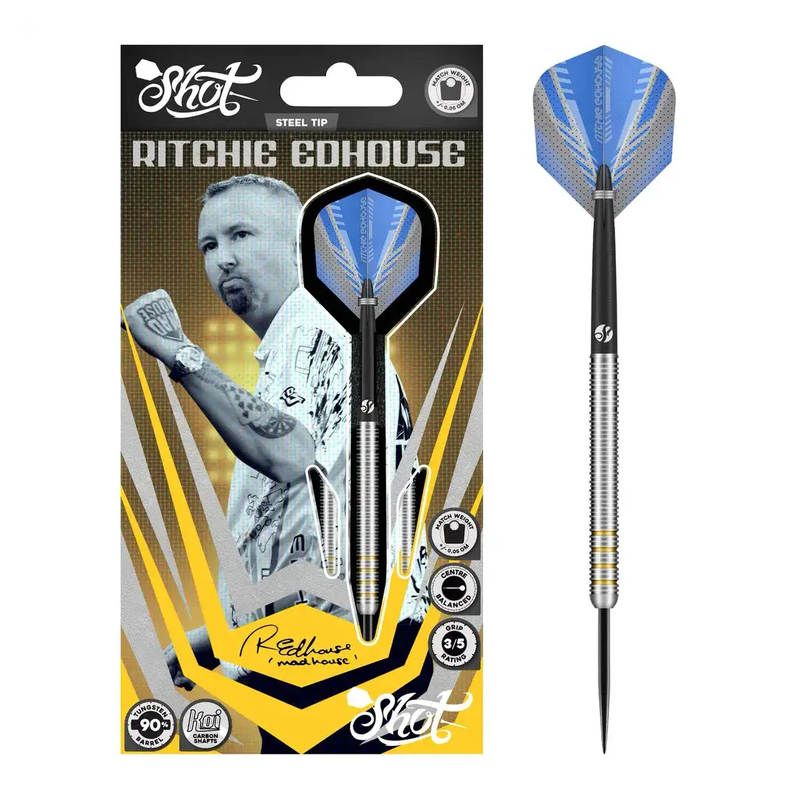 Shot Ritchie Edhouse Core 90% Tungsten Steel Tip Darts - 23g - Image 7