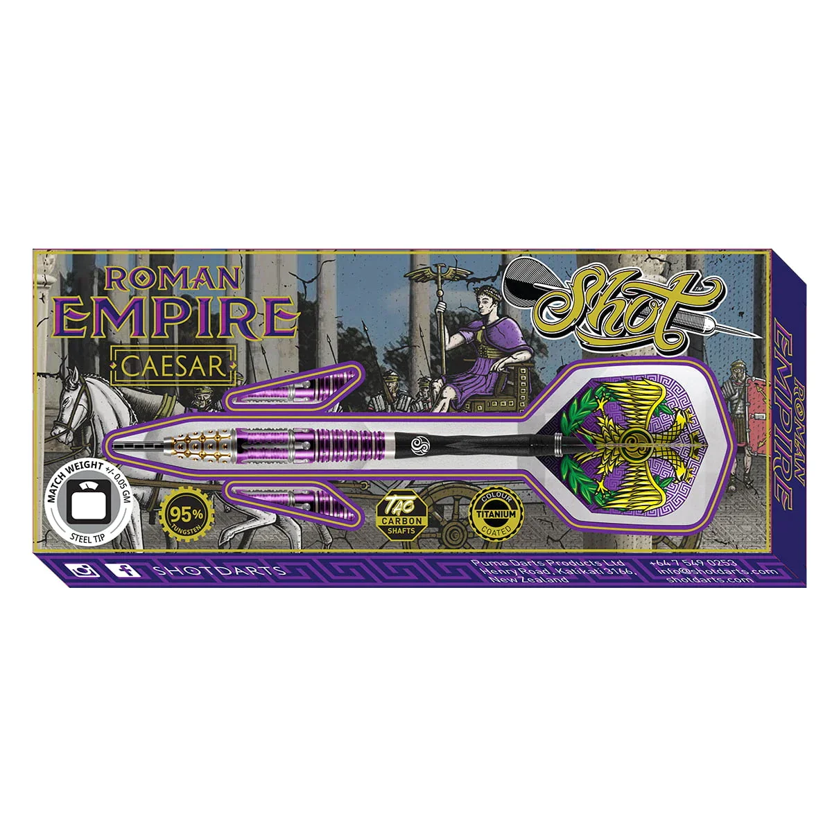 Shot Roman Empire Caesar 25g 95% Tungsten Steel Tip Darts - Image 5