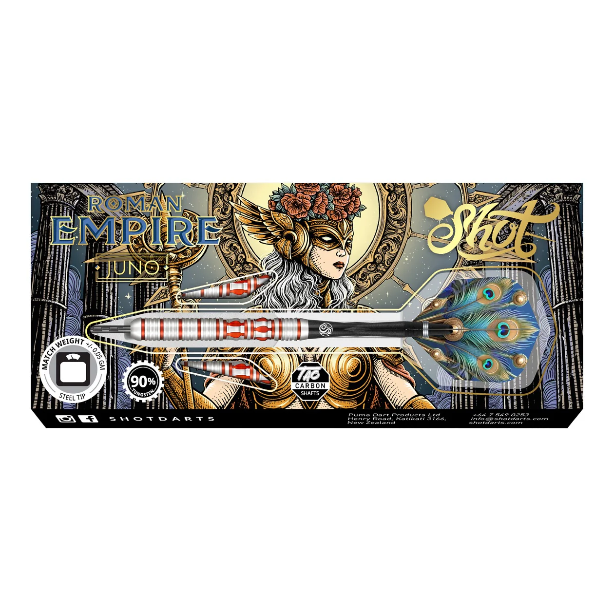Shot Roman Empire Juno Steel Tip Dart Set – 90% Tungsten Barrels 24g - Image 5