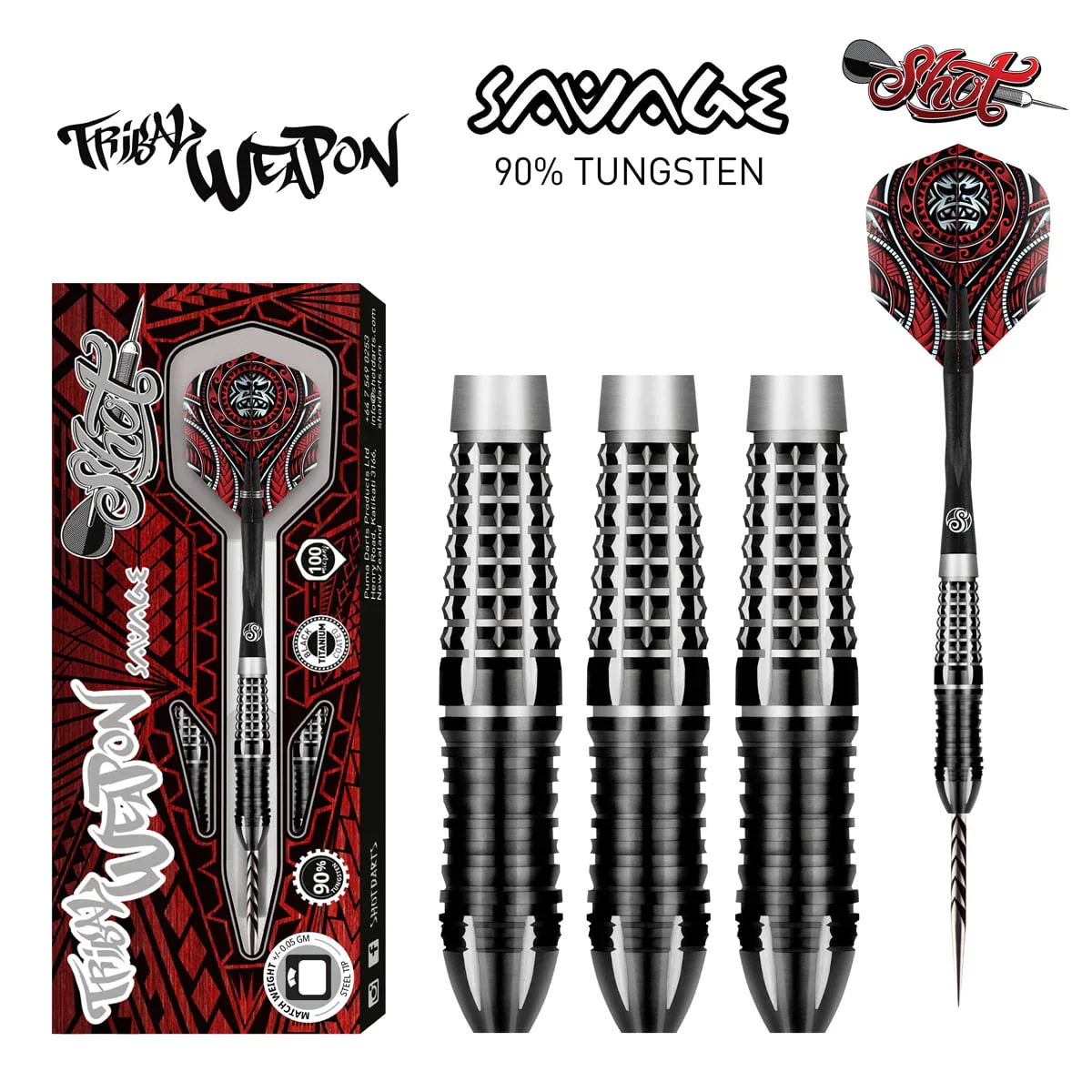 Shot Tribal Weapon Savage 22g Steel Tip Darts - Image 4