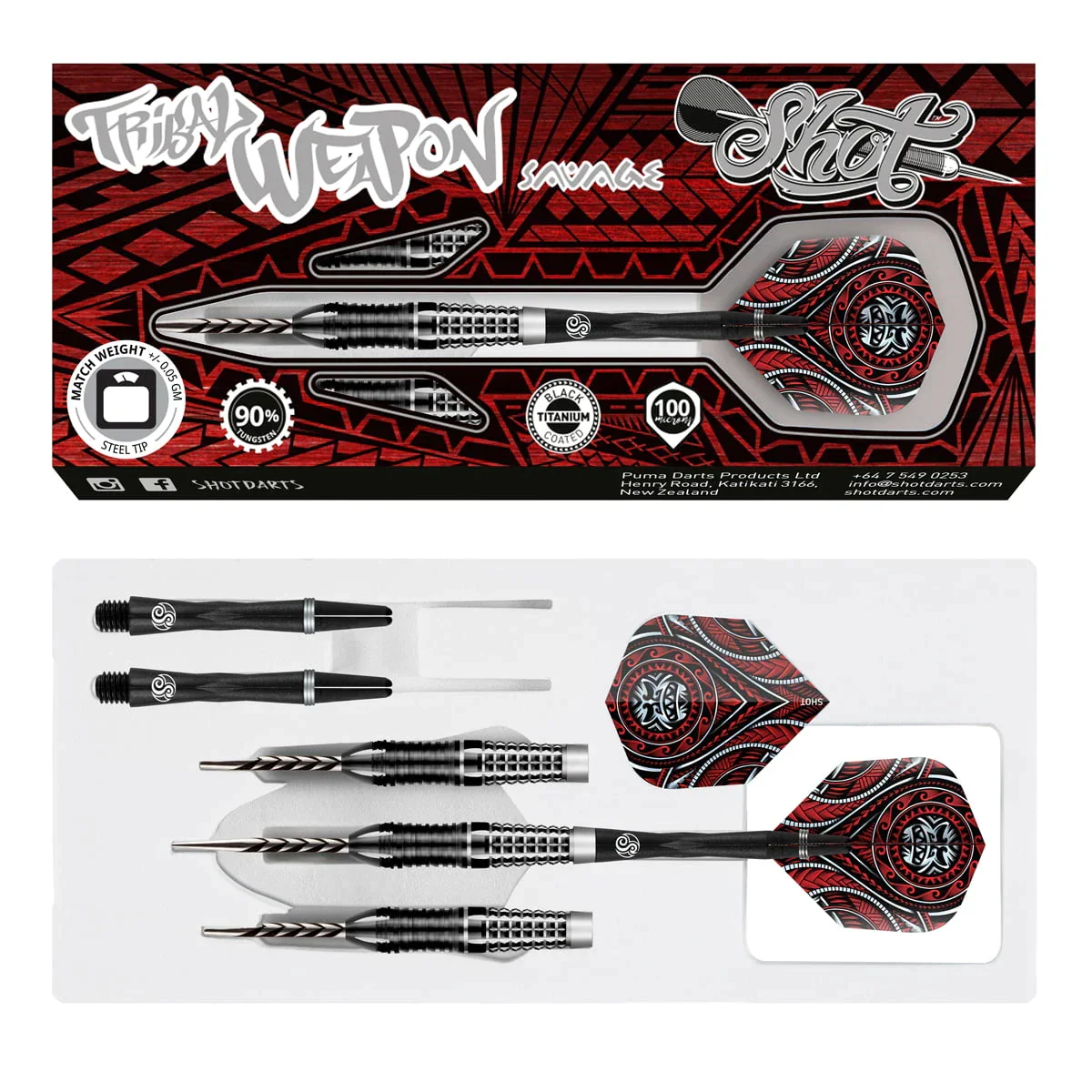Shot Tribal Weapon Savage 24g Steel Tip Darts - Image 3