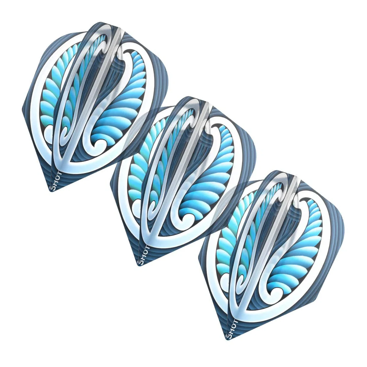 Shot Warrior Dart Flight Set Blue Small Standard - Image 3