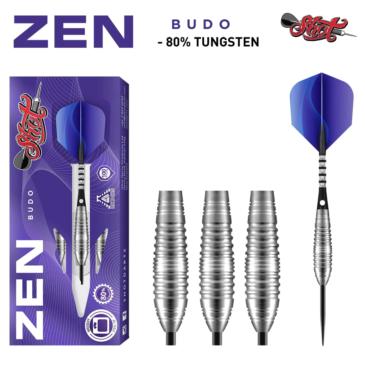 Shot Zen Budo 23g 80% Tungsten Steel Tip Darts - Image 2
