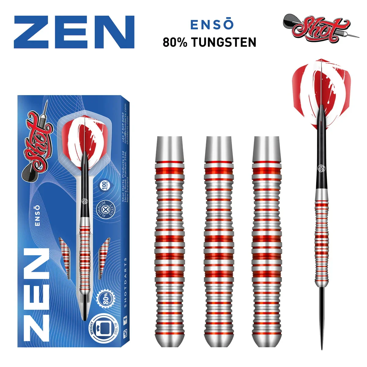Shot Zen Enso 24g 80% Tungsten Steel Tip Darts - Image 2