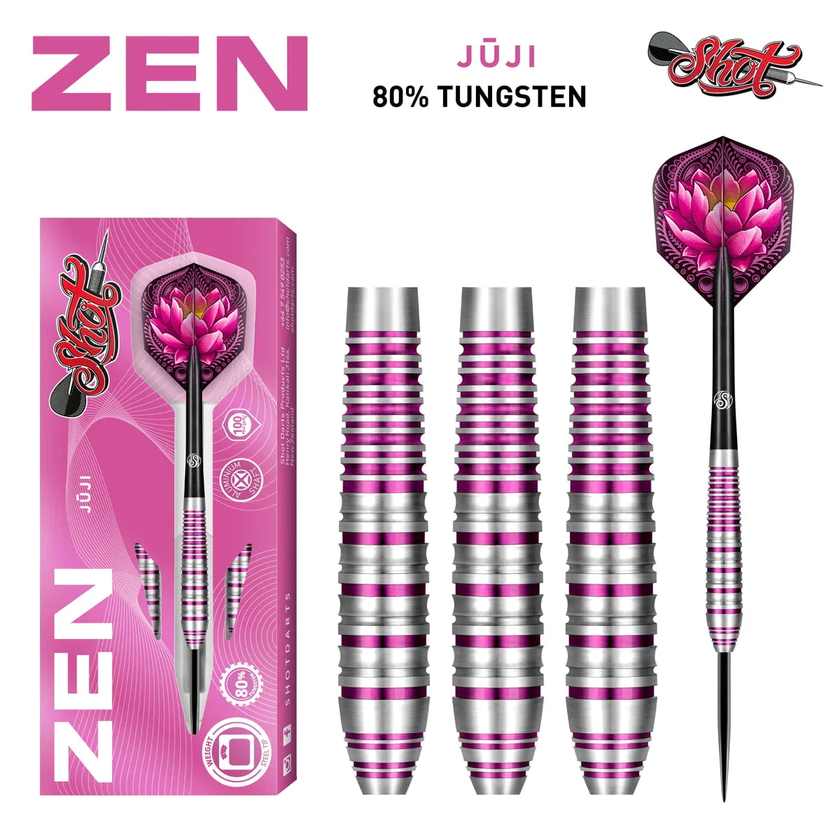 Shot Zen Juji 23g 80% Tungsten Steel Tip Darts - Image 4