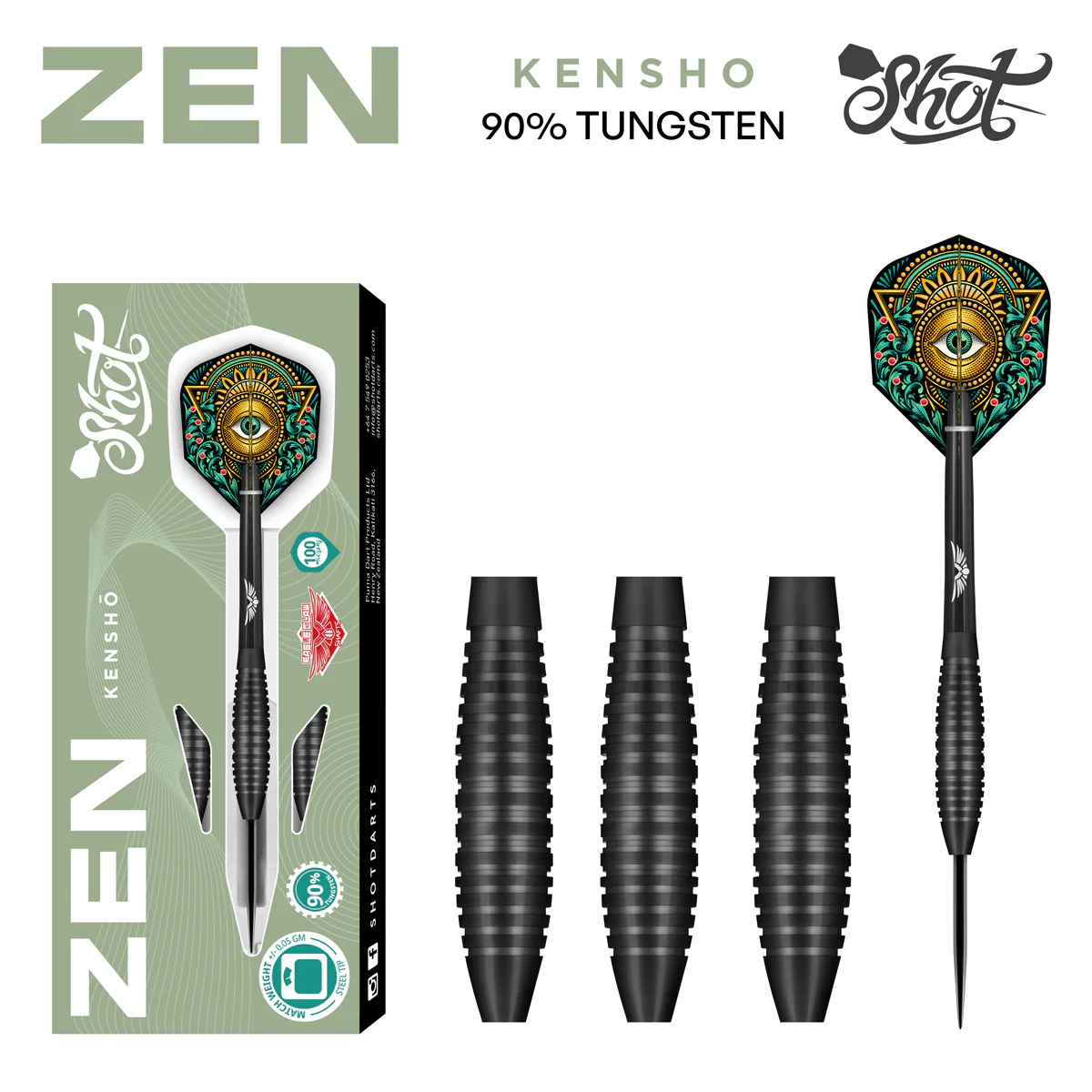 Shot Zen Kensho 28gm 90% Tungsten Steel Tip Darts - Image 3
