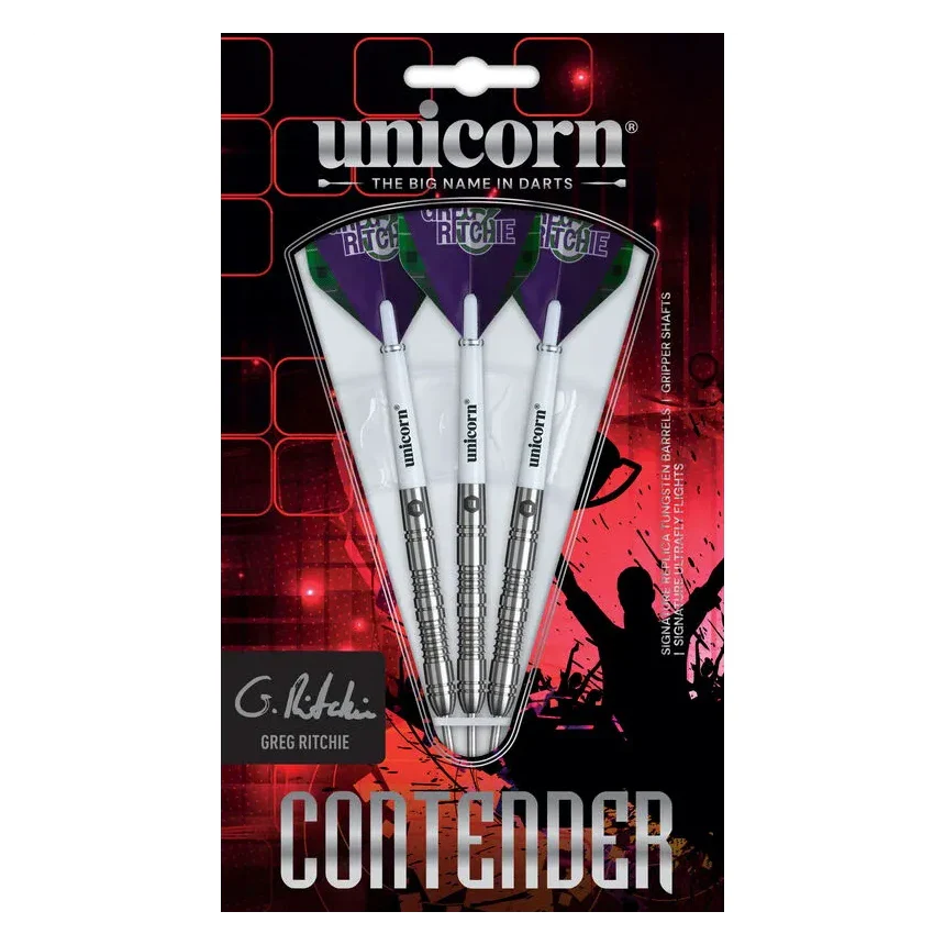 Unicorn Contender Greg Ritchie 95% Tungsten Steel Tip Darts 23g - Image 6