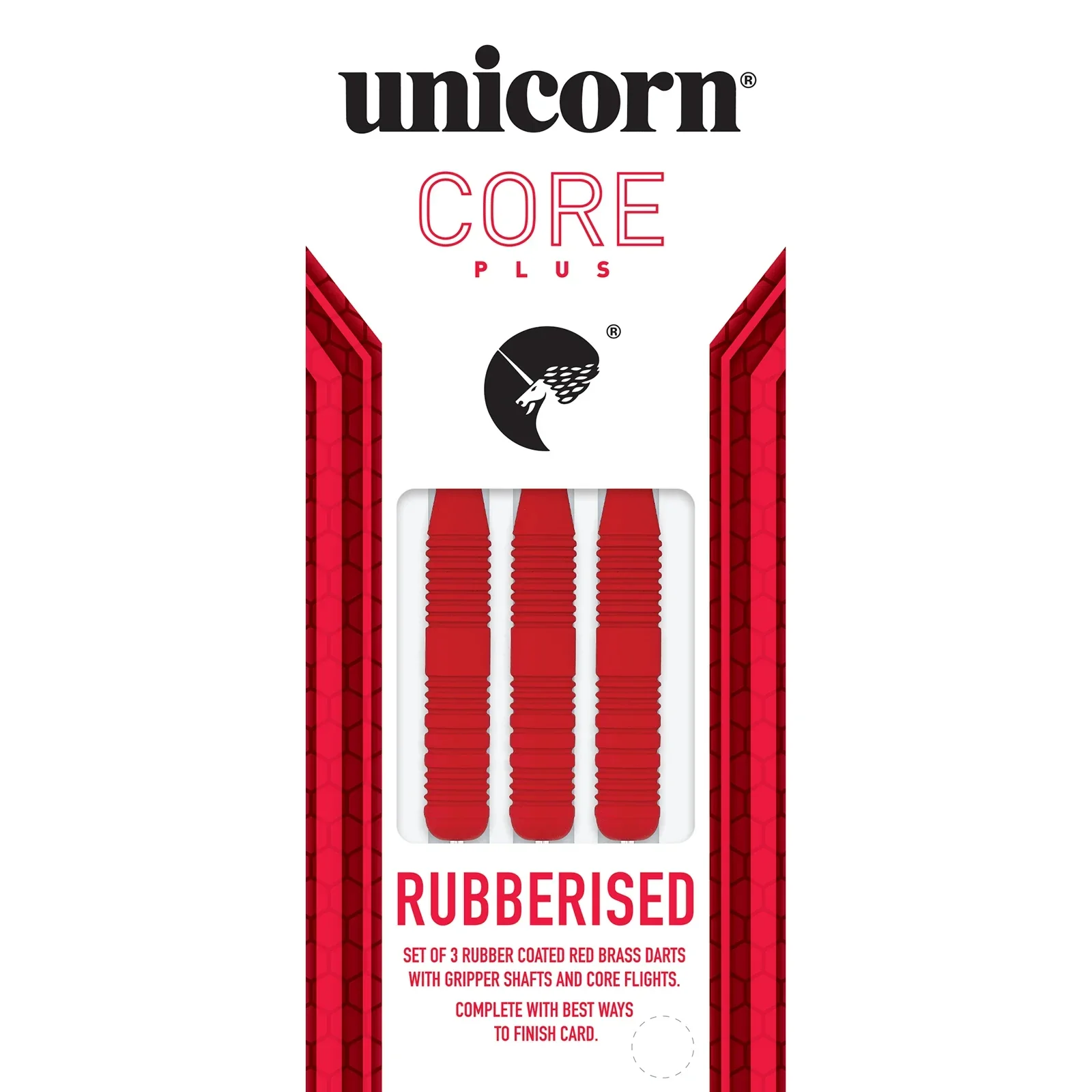 Unicorn Core Plus Rubberised Red 23g Darts - Image 3