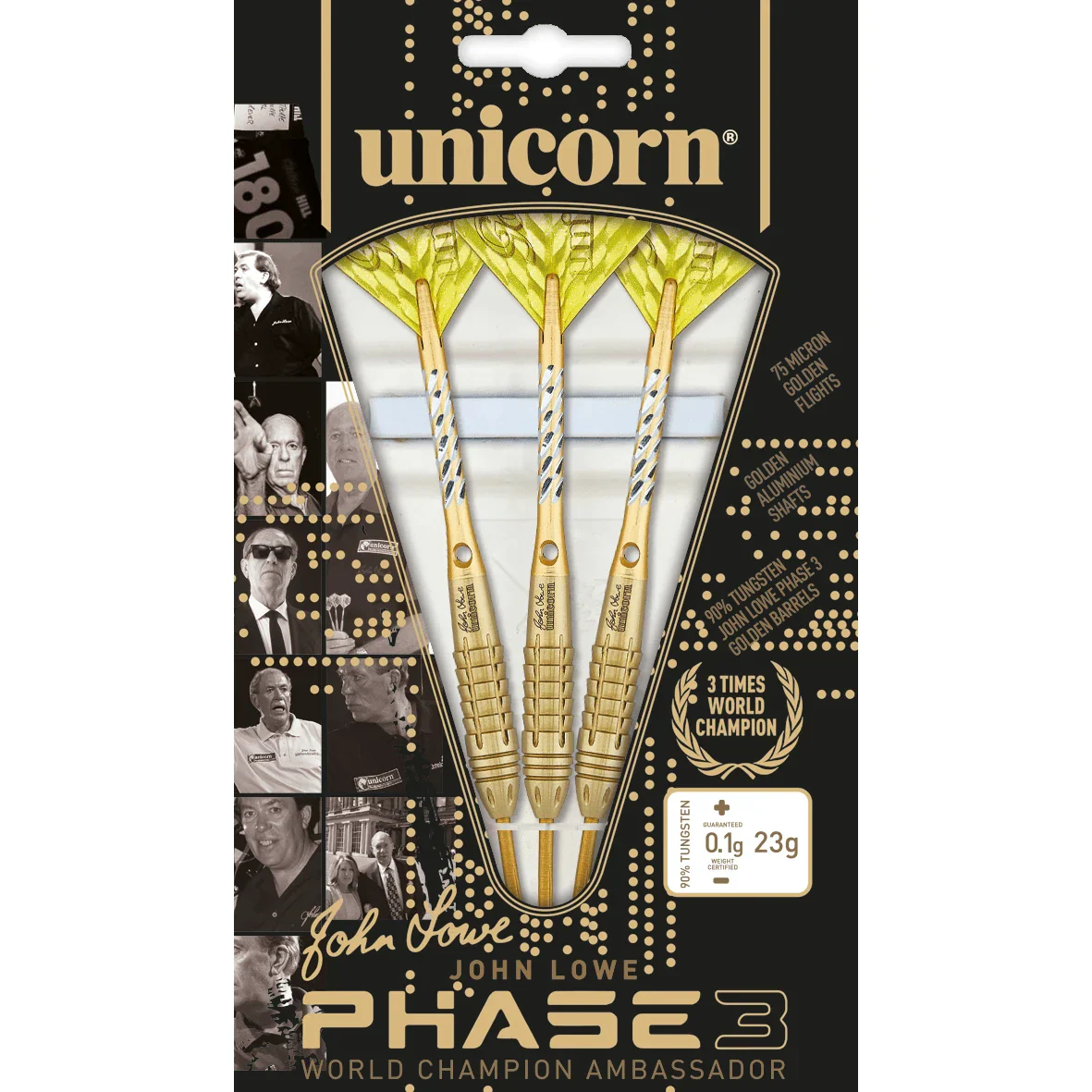 Unicorn John Lowe World Champion Ambassador Phase 3 23g Darts - Image 2