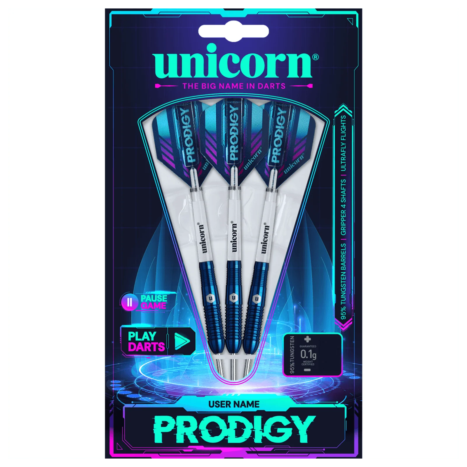 Unicorn Prodigy 'User Name' 02 Torpedo 95% Tungsten 27g Darts - Image 4