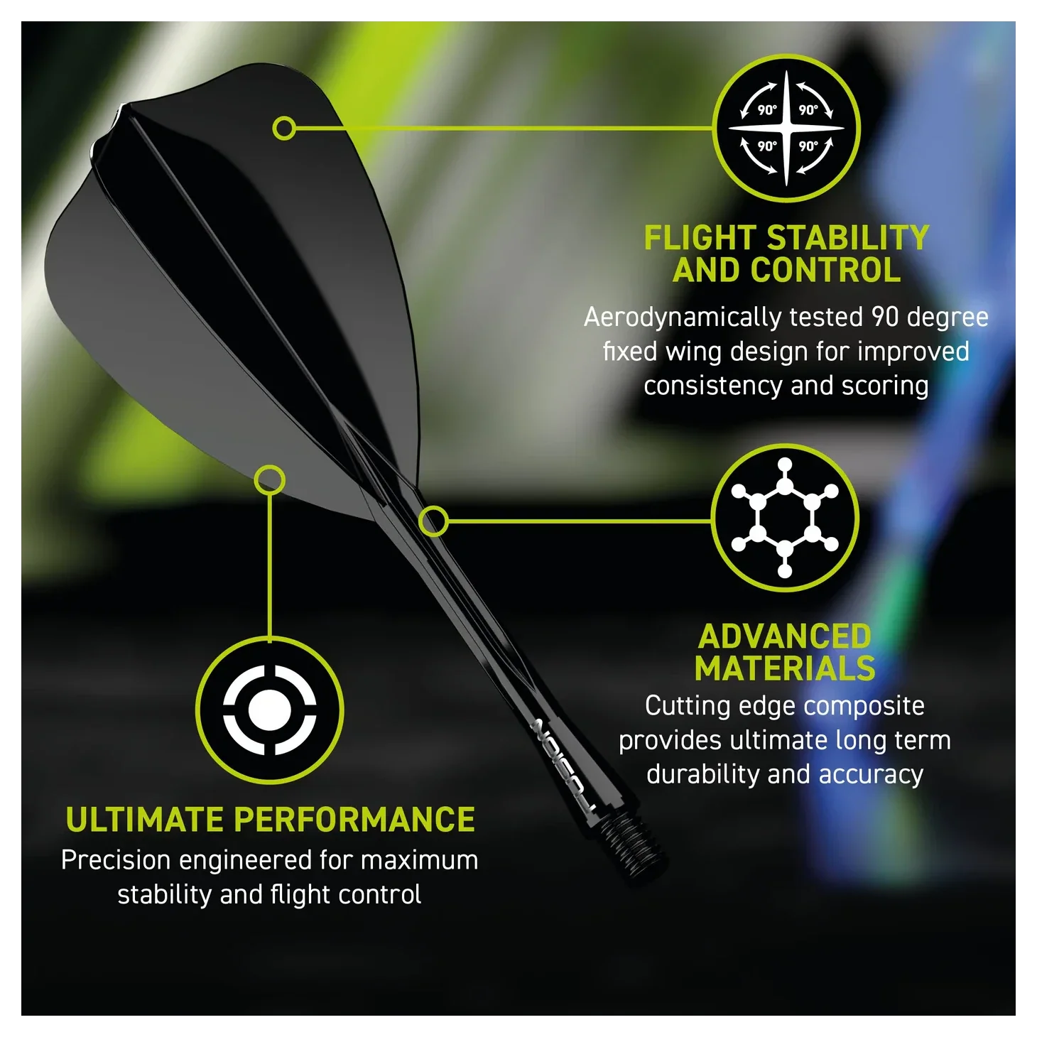 Winmau Fusion Arrow Flight & Shaft Black - Med - Image 4