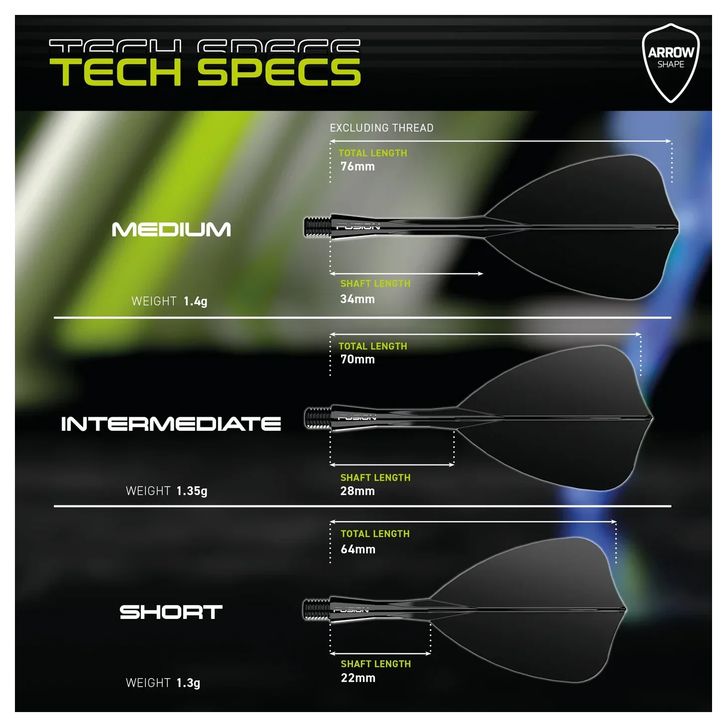 Winmau Fusion Arrow Flight & Shaft Black - Med - Image 5